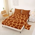 thumbnail image 2 of Castle Fairy Teens Abstract Giraffe Bed Sheets 4-Piece,Animal Print Full Size Sheets,Rust Orange,1 Fitted Sheet, 1 Flat Sheet and 2 Pillowcases, 2 of 6
