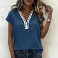 thumbnail image 6 of Lmueinov Women's Boho Cap Sleeve Lace Trim V Neck Tops 2026 Summer Casual Loose Beach Vacation Tee Shirts Blouse, 6 of 8