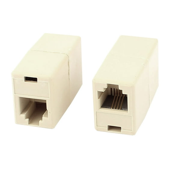 2 Pcs RJ11 8P4C Female to Female Telephone Line Connector Coupler