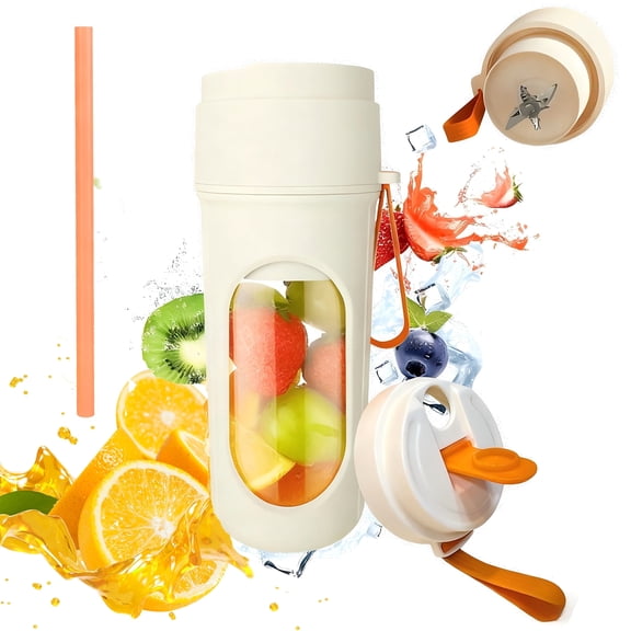 SLUMLOVE Personal Blender for Shakes and Smoothies, 15Oz Portable Blender with Juicing & Straw Lids, Fresh Juice Blender, Small Ice Crushing Blender