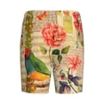 thumbnail image 5 of Naloa Vintage Bird Men's Short Pajama Pants, Lounge Comfort Shorts with Elasticized Waistband and Side Pockets - 4X-Large, 5 of 9