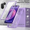 thumbnail image 2 of Compatible con funda para iPhone 12 Pro, funda para iPhone 12 con protector de pantalla [integrado], pase de grado militar de 21 pies. Funda protectora para teléfono con prueba de caída para Ipho, 2 of 5