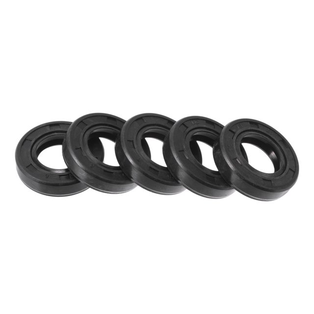 Sello de Aceite Universal TC Doble Labio con Resorte de Acero Anillo Sello de Eje Rotativo 14x25x6mm Alta Presión Caucho NBR Negro 5 Pcs