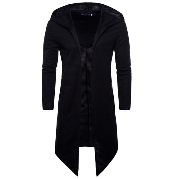 Lyinloo Men Autumn Winter Casual Cardigan Sweatshirt Hooded CoatBlack M