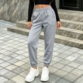 thumbnail image 4 of Enridrech Sweatpants for Girls Elastic Waisted Joggers Fall Winter Casual Soft Slim Leg Jogger with Pockets, 4 of 5