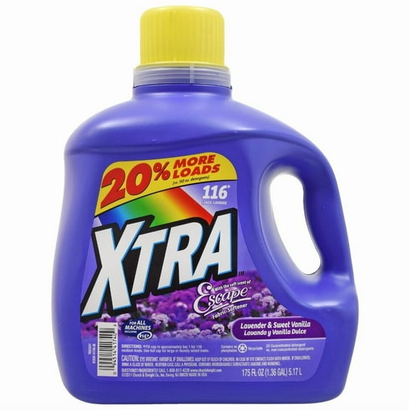 Xtra Lavender & Vanilla Liquid Laundry Detergent (Pack 1) - 116 Loads, 175fl