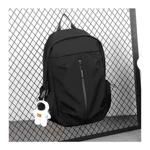 Mochila ligera resistente al agua Mochila informal para viajes y senderismo duradera con puerto de carga USB (negro)