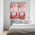 thumbnail image 4 of Valentines Gnomes Window Curtains 63 Inch Length - 2 Panels, Rod Pocket Curtain Panels, Red Love Heart Tree Floral Pink Window Treatment for Bedroom/Kitchen/Bathroom, 42W x 63L Inch, 4 of 5