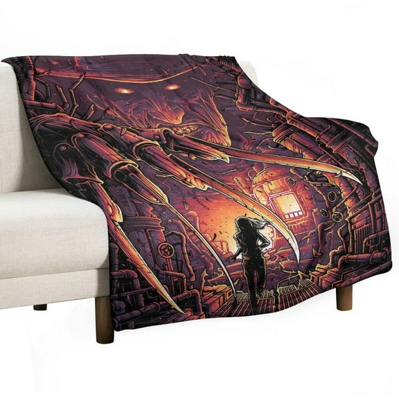 Horror Blanket Movie Flannel Throw Blankets Soft Pile Cozy Plush Throw Blanket for All Seasons, 3D Printed Warm Blanket for Sofa Beds Home Decor