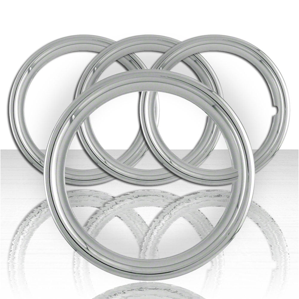 Set of Four 14" SS 1 1/2" Deep Wheel Trim Rings (Stainless Steel