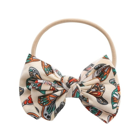 

Toddler Baby Girls Headbands Floral Print Headband Bowknot Elastic Hair Band For