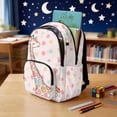 thumbnail image 3 of Garronmavis Cream Pastel Confetti Dot Cartoon Giraffe Children Backpack Combo, 17 Inch Safari Animal Casual School Bag with Thermal Lunch Pack, Pen Case and Drink Bottle Holder, 3 of 8