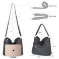 thumbnail image 4 of Bolso cruzado grande para mujer, bolsos y monederos de hombro y Hobo para mujer, 3 piezas/set gris oscuro., L, 4 of 5