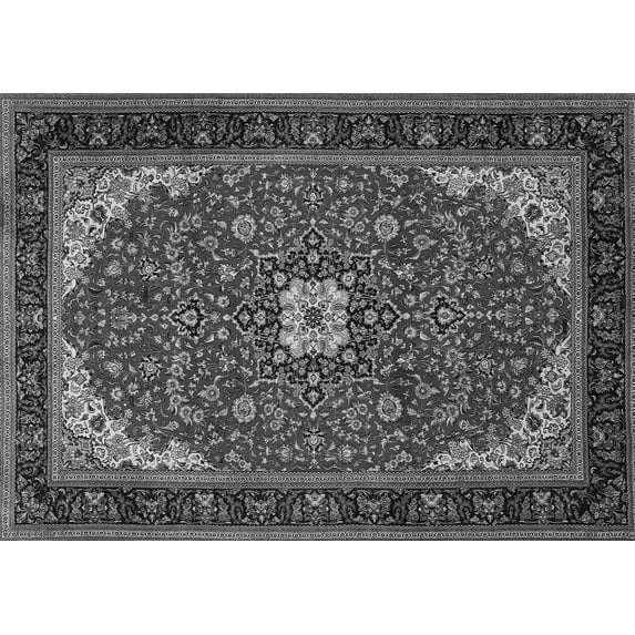 Ahgly Company Indoor Rectangle Medallion Gray Traditional Area Rugs, 3' x 5'