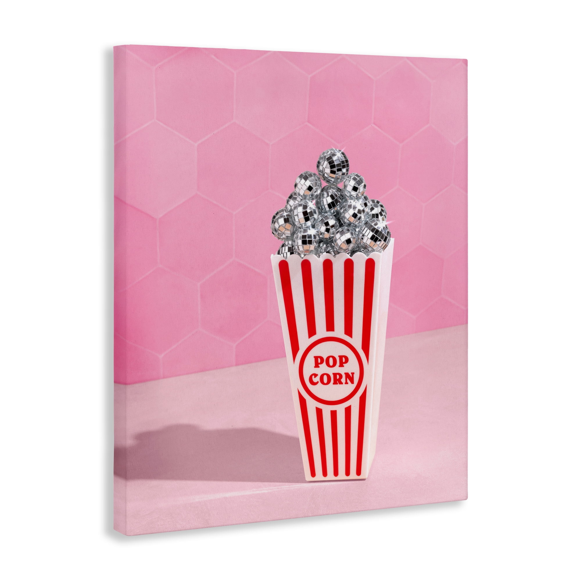 Stupell Industries Pink Disco Popcorn Canvas Wall Art, design by LISH Creative