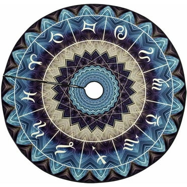 ZHANZZK Magic CircleZodiacs Sign Xmas Christmas Tree Skirt Stand Mat for Holiday Party Decoration Indoor Outdoor 36 inches