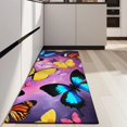 thumbnail image 4 of Purple Yellow Blue Butterfly Pattern Kitchen Rug Mat,Kitchen Runner Rugs Non Skid Washable,Decorative Kitchen Floor Mats for Kitchen,Sink,Laundry,17"X47", 4 of 5
