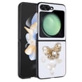 thumbnail image 2 of Bemz Butterfly Diamond Gem Luxury Cover Case for Galaxy Z Flip 5 - White Silver, 2 of 3
