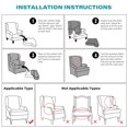thumbnail image 5 of TOPCHANCES 2-Piece Wingback Chair Cover, Stretch Armchair Slipcover Wing Chair Sofa Covers, Beige Floral, 5 of 7