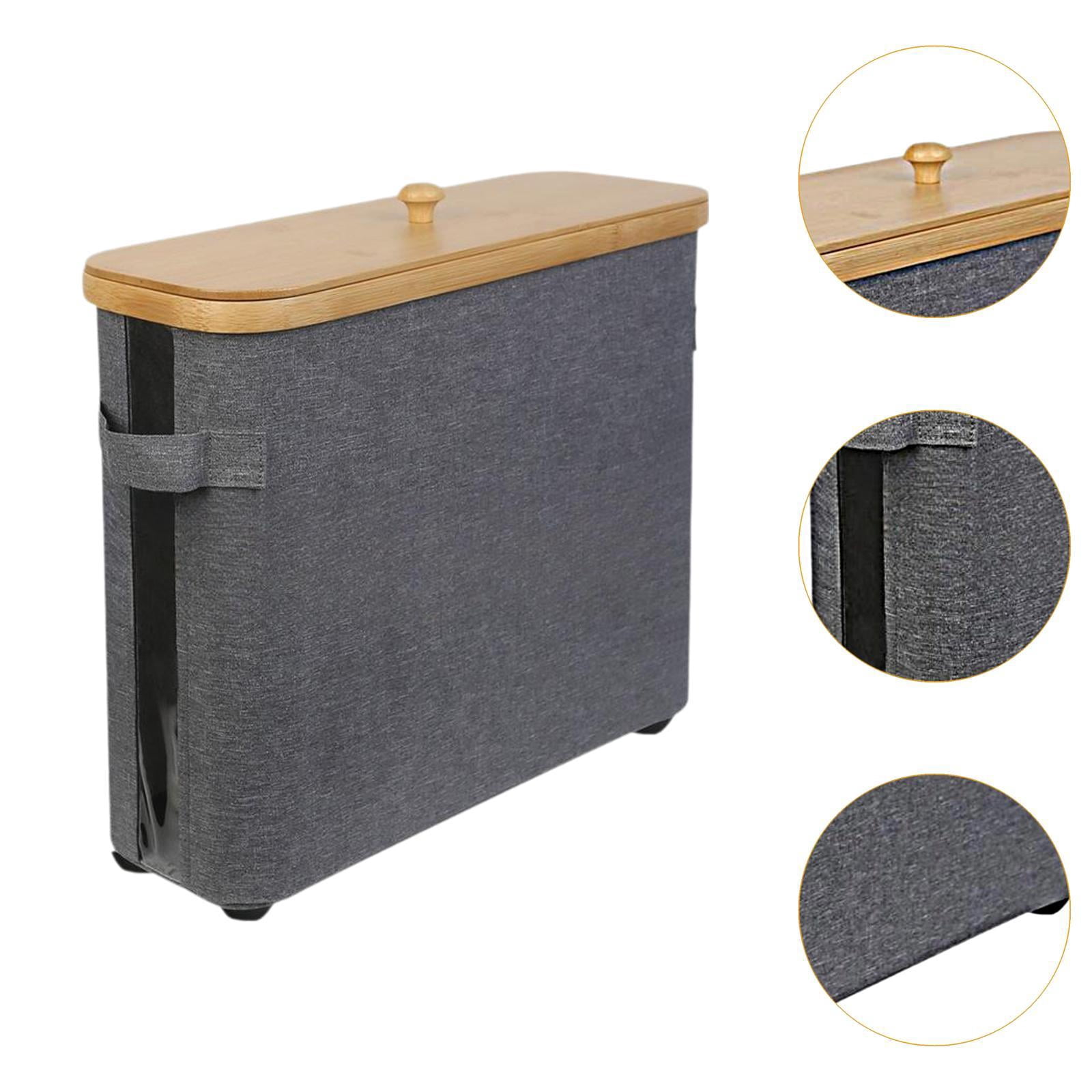 Fiocias Toilet Paper Holder Toilet Paper Organizer Foldable Multifunctional Large with grey
