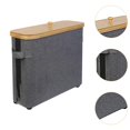 thumbnail image 6 of deevoka Toilet Paper Holder with Bamboo Lid Accessories,Folding Toilet Paper Roll Storage,Toilet Paper Storage Basket for Closet,Dorm grey, 6 of 9