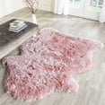 thumbnail image 3 of SAFAVIEH Arctic Giselle Solid Polyester Shag Area Rug, Pink, 4' x 6' Scalloped, 3 of 7