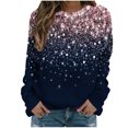 thumbnail image 1 of Bowake Sweat à Manches Longues à Sequins pour Femmes Col Rond Décontracté Hauts Pailletés pour Sortir Blouses de Fête, 1 of 4