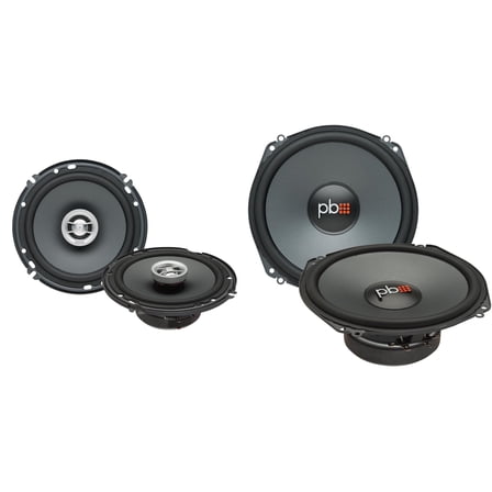 PowerBass OE-675 - 6.75" Coaxial Speakers 2-Ohm Pair with OE-700 7" Midbass Speakers 2-Ohm Pair