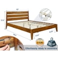 thumbnail image 2 of Acacia Emery Bed Frame with Headboard Solid Wood Platform Bed, Queen Bed Frame, Scandinavian Signature Wood Bed Compatible with All Mattress Types, Non-Slip and Noise-Free, Caramel, 2 of 5