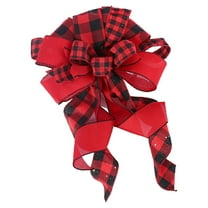 AURARMLET Festive Red Bowknot Tree Topper Polyester Christmas Ornament for Decor