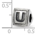 thumbnail image 3 of Reflection Beads Sterling Silver Reflections Letter U Triangle Block Bead, 3 of 3