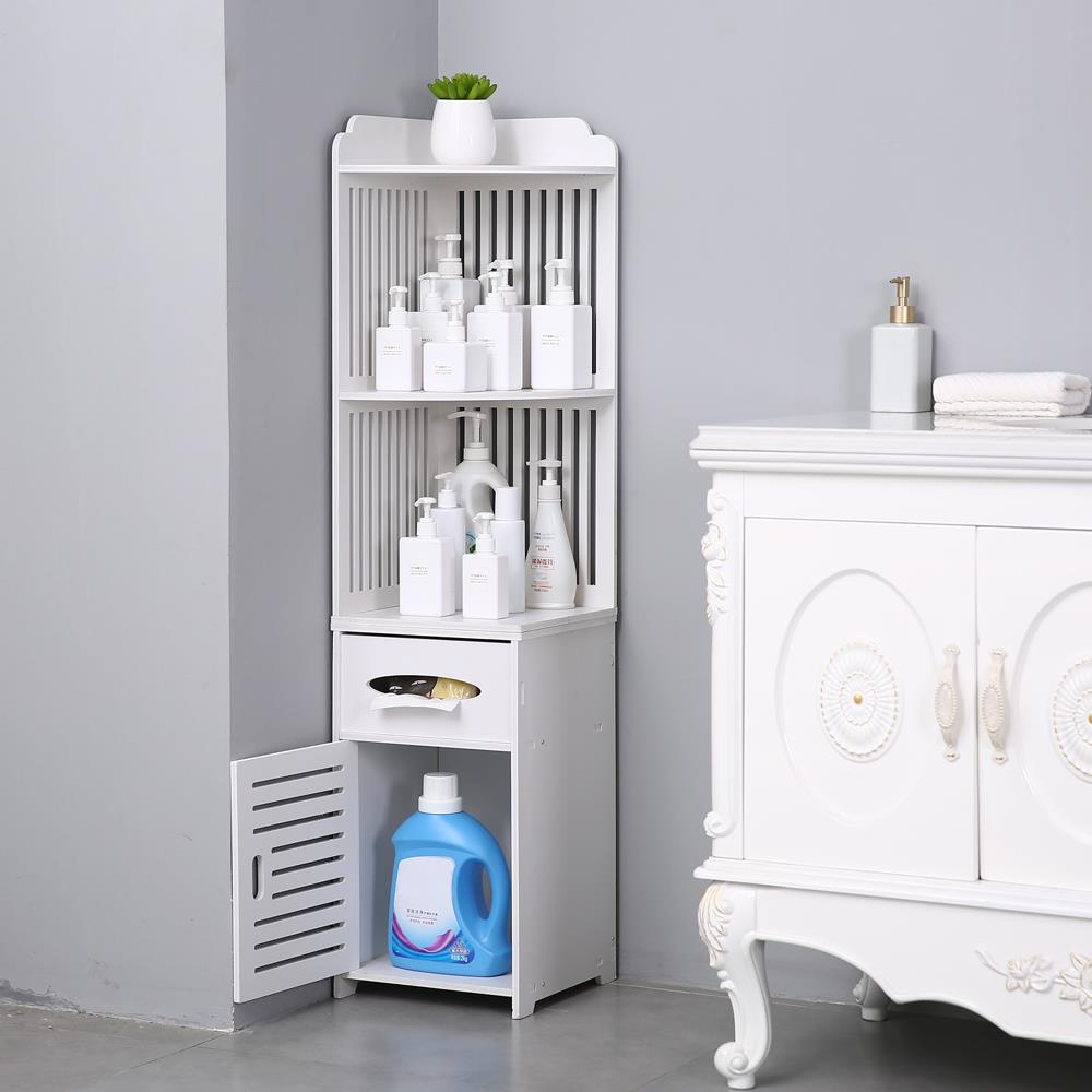 Small Freestanding Bathroom Storage Cabinet Corner Floor Cabinet With Doors  And Shelves Thin Toilet Vanity Cabinet Narrow Bath Sink Organizer 210705  From Dou08, $29.97