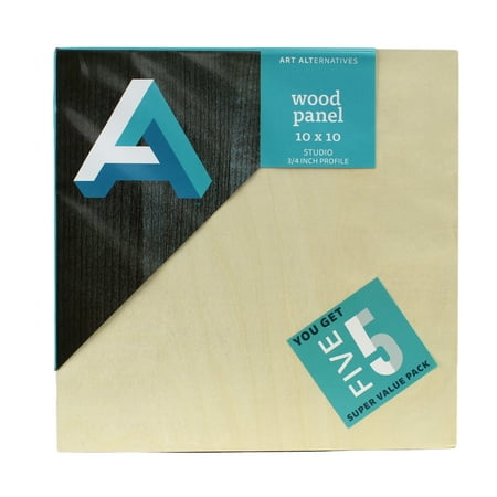 UPC: 0082435461038 | Art Alternatives Classic Wood Panel Value Pack Studio .75 Profile 10 x 10 5/Pkg.