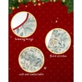 thumbnail image 6 of Watercolor Botanical Christmas Tree Skirt 48 Inches Large Christmas Skirt Tree, Blue Green Pastoral Leaf Rustic Tree Skirt Christmas Decorations for Fireplace Party Holidays Indoor Outdoor, 6 of 7