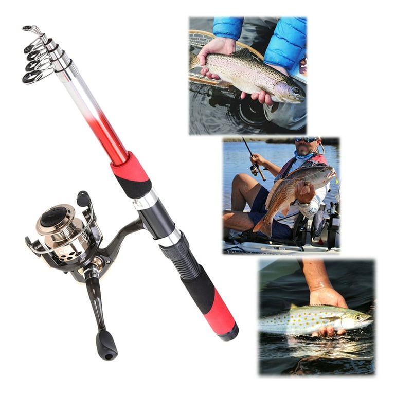 Lixada Fishing Rod Kit, Fiberglass Telescopic Fishing Pole, Professional  Travel Fishing Pole Rod Set