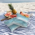 thumbnail image 2 of 2 Pack Outdoor Waterproof Throw Pillow Covers,Turquoise Stripes Abstract Art Decorative Square Patio Pillowcases for Chair Couch Sofa 18x18in, 2 of 9