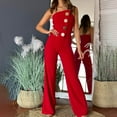 thumbnail image 5 of Simua Womens Jumpsuit Casual Off Shoulder Sleeveless Tube Top Wide Leg Pants Romper Fall Asymmetricial One Piece Outfits, 5 of 10