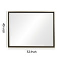 thumbnail image 4 of Rectangular Wooden Frame Mirror with Gold Trim, Espresso Brown, 4 of 6