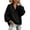 Black #016, variant on Women's Ruffle V Neck Sweatshirt Long Sleeve Drop Shoulder Relaxed Fit Soft Casual Pullover Sweatshirt