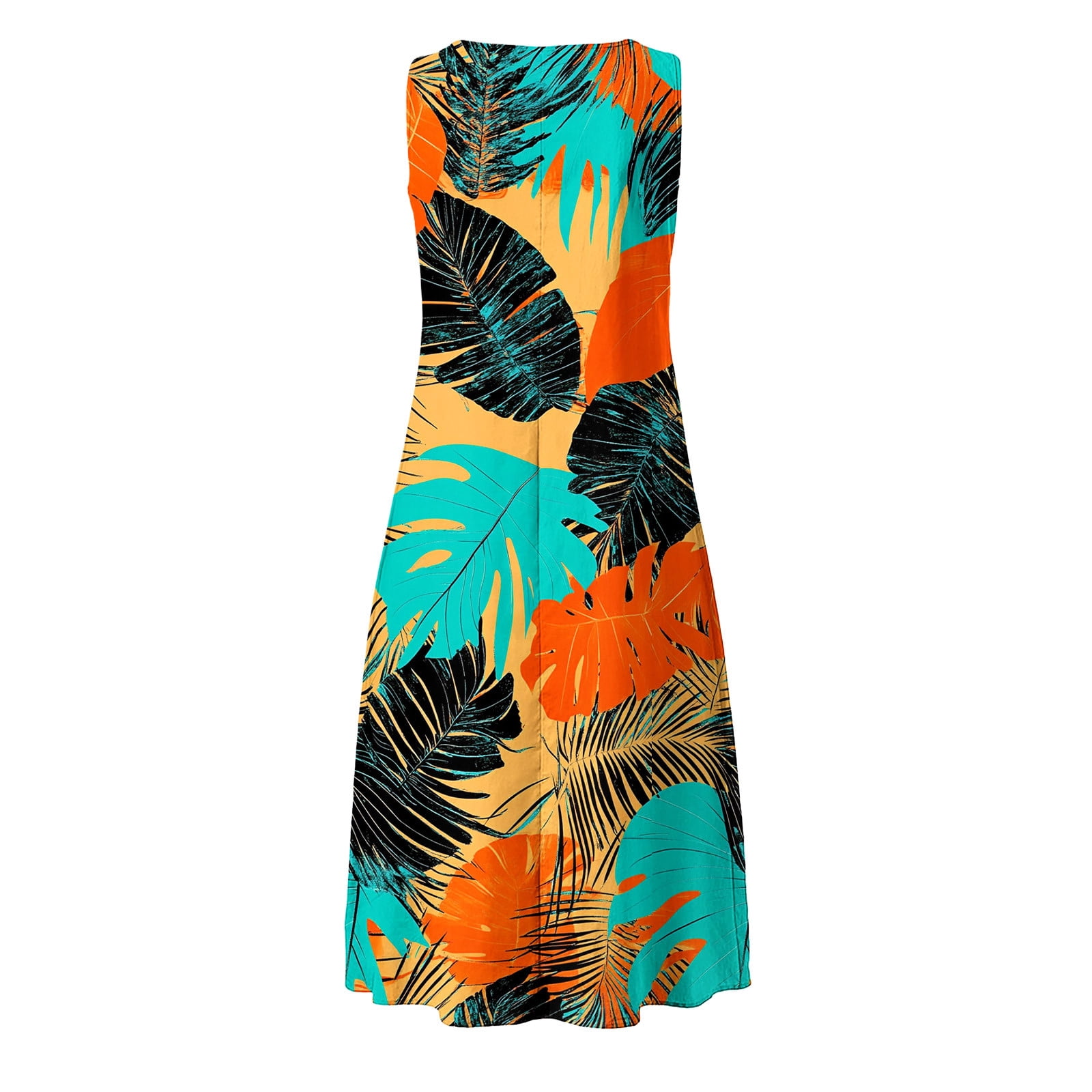 Viikei Women's Spaghetti Strap Dress Vacation Essential,Women's Summer Casual Dress Gradual Sleeveless Neck V-Neck Long Dress Multicolor XXXXXL