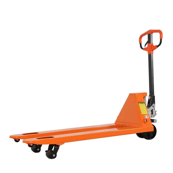 Tory Carrier Warehouse Material Handling 48"X27" Fork Hand Pallet Jack 5500lbs Orange