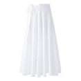 thumbnail image 5 of YIZYIF Womens Ballet Dance Wrap Skirt Lace-Up Asymmetrical Skirt Dance Performance Costume White One Size, 5 of 7