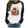 thumbnail image 1 of WEAIXIMIUNG Sweat-Shirt pour Femmes Grande Taille Décontracté Jour de l'Action de Grâce Sans Capuche Col Rond avec Manches Épaules Pull Imprimé, 1 of 3