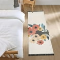 thumbnail image 3 of Yayeee Runner Rug for Bedroom 2'x6' Machine Washable Hallway Non Slip Mat, Black Flowers, 3 of 8