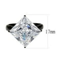 thumbnail image 2 of Black Stainless Steel Ring with AAA Grade CZ in Clear for Women Clear Stone Color Style TK3736 Size 9, 2 of 5