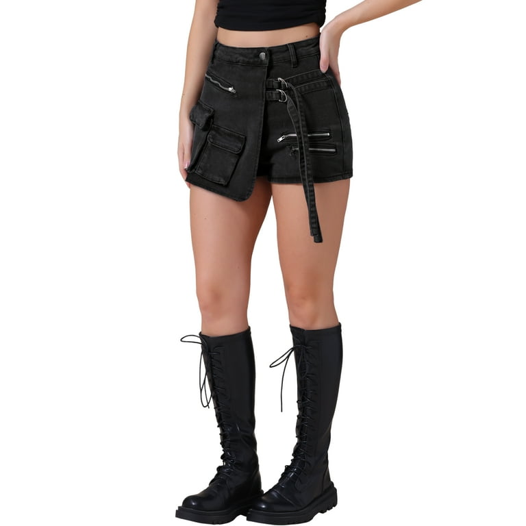 Ounce 韓国 pocket denim skirt black Amazon.com: Women Denim Mini Skirt for Sexy Vintage Low