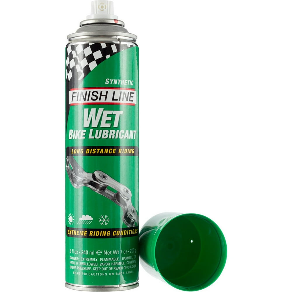 Finish Line WET Bicycle Chain Lube, 8Ounce Aerosol Spray