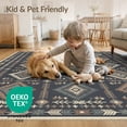 thumbnail image 4 of ODIKA Boho Distressed Southwestern Border Gripper Bands Stepped Grey Flowing Dynamic Pet Friendly & Kids Safe Play for Playroom, Bedroom, Reading Nook, 4 of 7