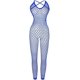 thumbnail image 1 of Zhuge Medias de Cuerpo Completo, Bodysuit Mujer con Diseño Transparente y Elástico Alto Estampado Reticulado,El estilo B, Talla Única Azul, 1 of 4