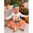 thumbnail image 6 of Loicainy Infant Baby Girl Halloween Clothes Set 3 6 9 12 18 Months Print Long Sleeve Romper Tulle Skirt Headband 3 Pcs Outfits, 6 of 9
